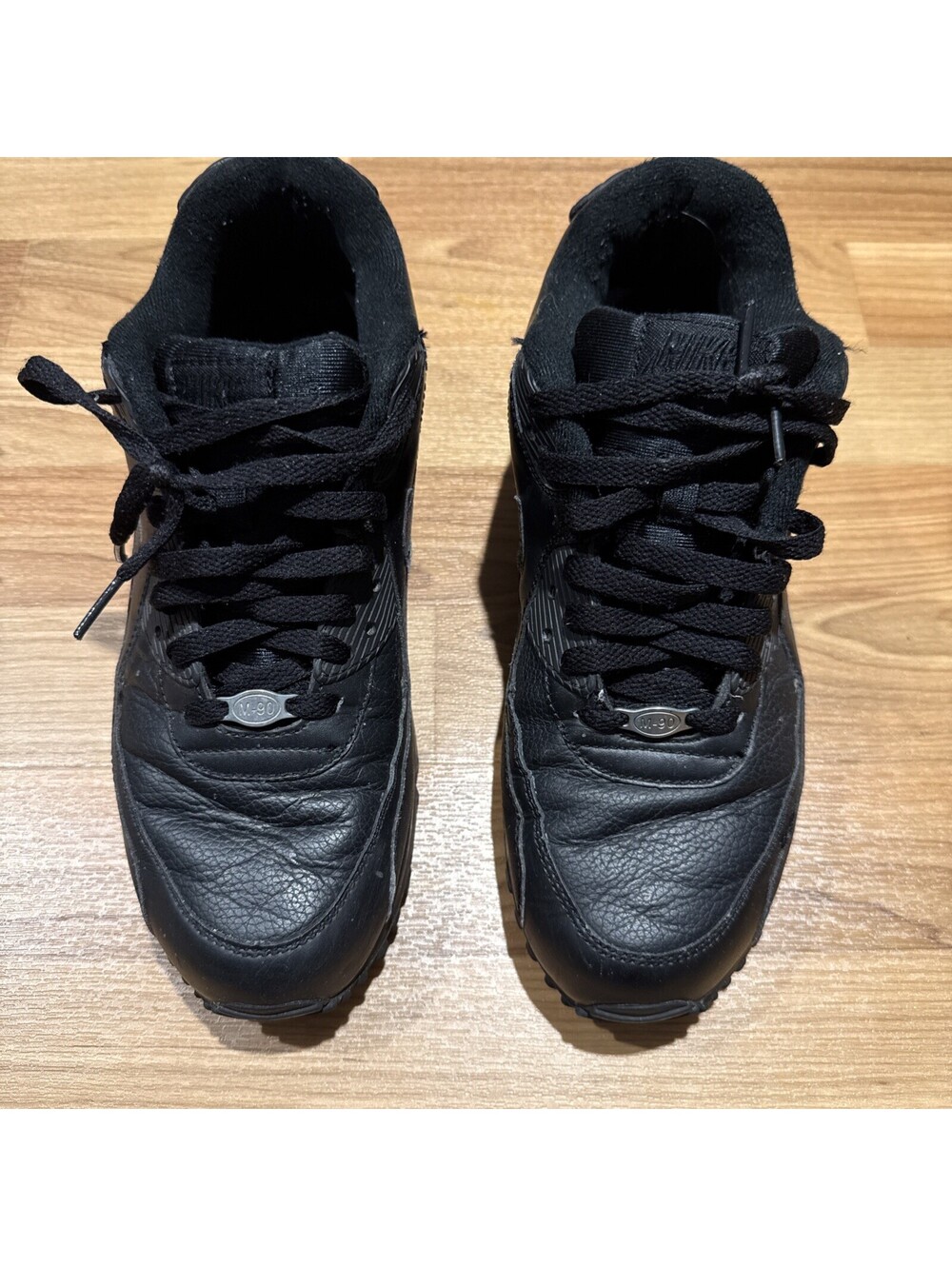 Nike Air Max 90 Triple Leather Black Men's  Size 9.5 302519-001